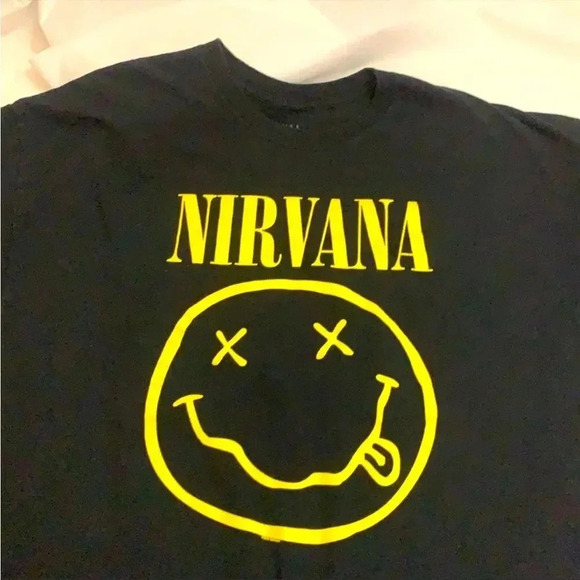 NIRVANA Other - Nirvana Smiley Face Black Short Sleeve Tee Shirt Size 3XL Unisex